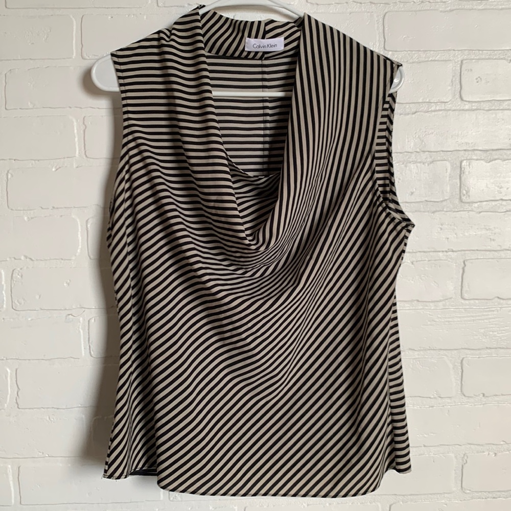 Preloved Calvin Klein draped career work top